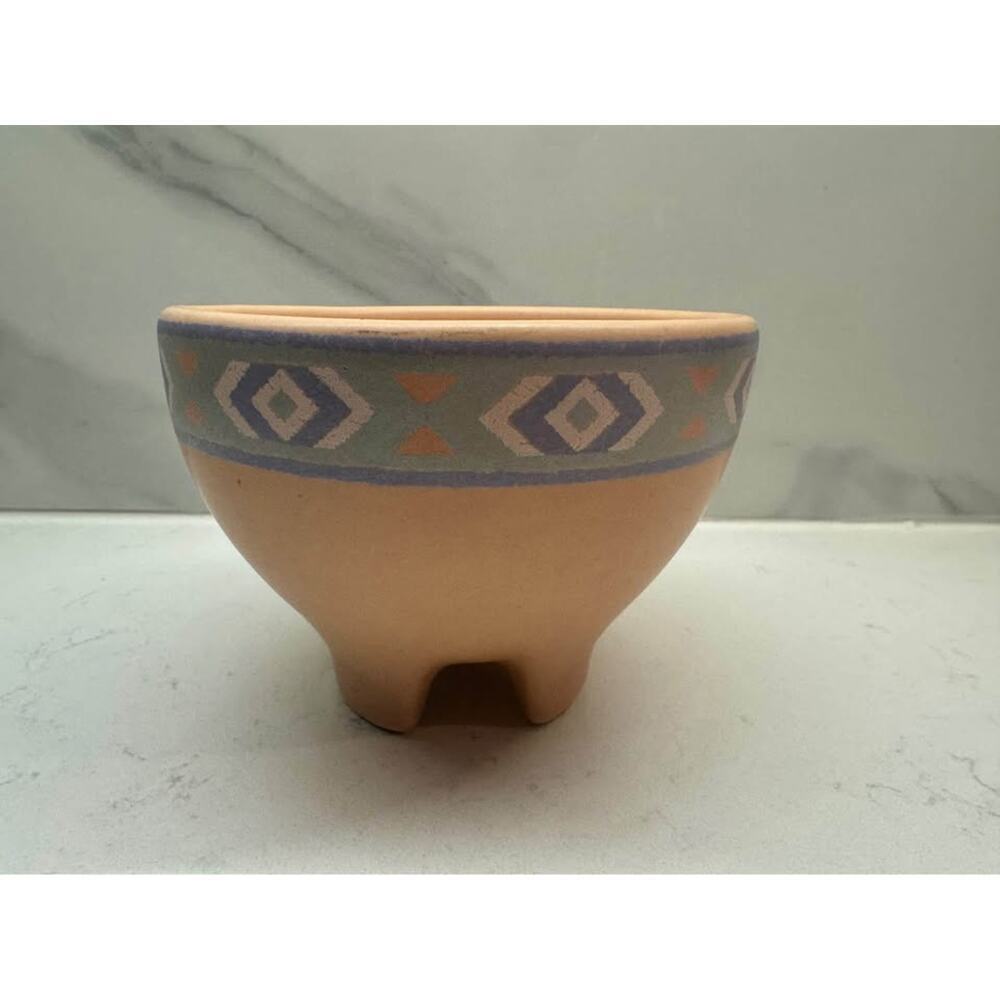 Vintage Treasure Craft Southwestern Western Dip Salsa Guacamole Footed Bowl